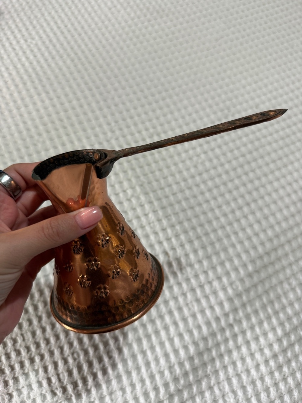 Hand-Hammered Copper Turkish Coffee Pot - Copper Finish